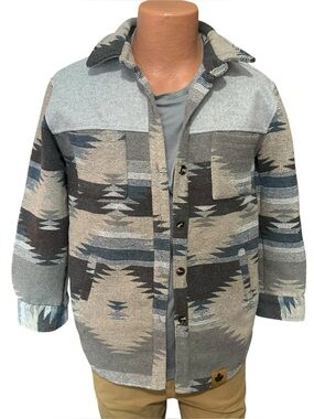 LAGO Aztec Jacket Blue Gray print Sz XS